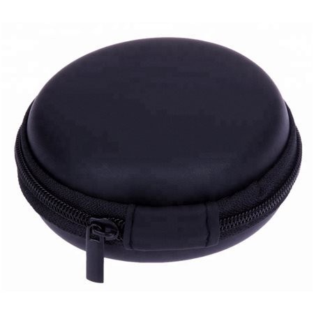 Husa pentru casti, rezistenta la socuri si stropire, plastic, 8 x 3 cm, negru