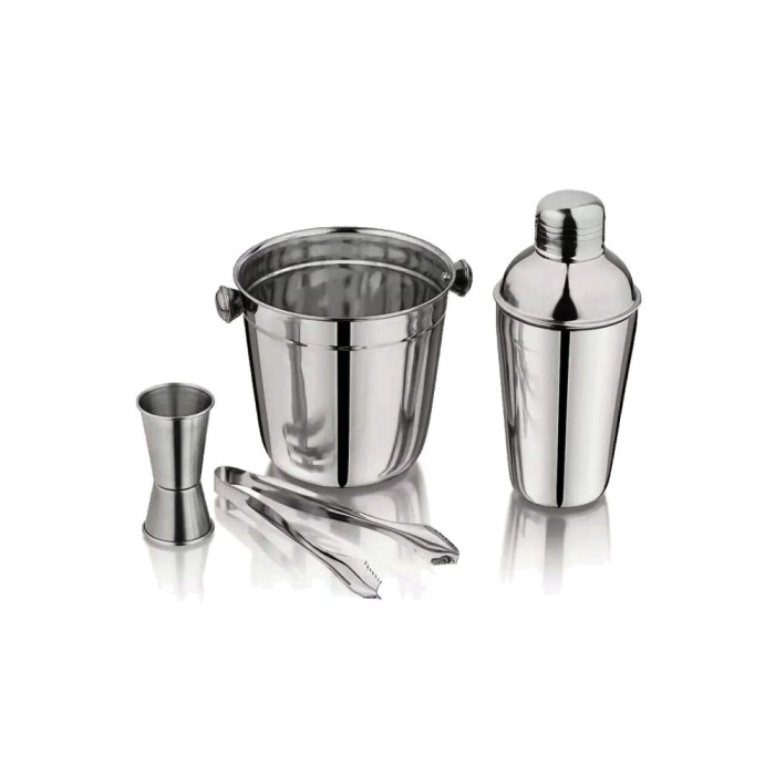 Set ustensile barman, 4 elemente, otel, Kinghoff