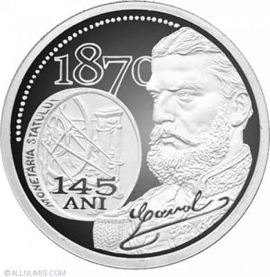 Moneda 10 Lei 2015 - 145 de ani de la Infiintarea Monetariei Statului foto