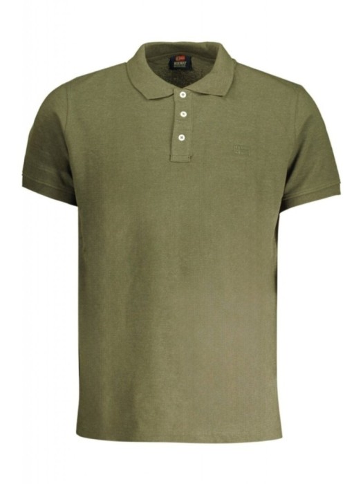 Tricou polo barbati, cu mini logo brodat, Regular fit, Verde inchis, M