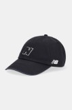 New Balance șapcă de baseball din bumbac culoarea negru, LAH51005BK