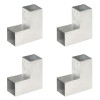 VidaXL Conectori de grindă, formă L, 4 buc, 81x81 mm, metal galvanizat 145462