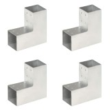 vidaXL Conectori de grindă, formă L, 4 buc, 81x81 mm, metal galvanizat