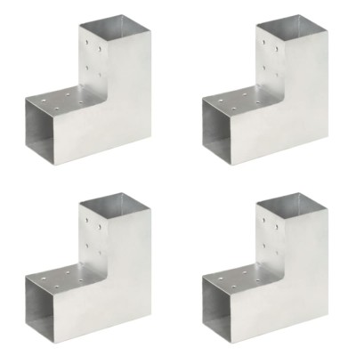 vidaXL Conectori de grindă, formă L, 4 buc, 81x81 mm, metal galvanizat foto