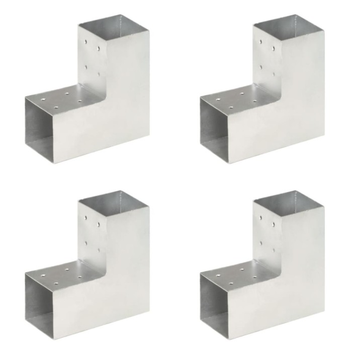 vidaXL Conectori de grindă, formă L, 4 buc, 81x81 mm, metal galvanizat