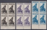 ROMANIA 1942 LP 148 III PENTRU TRANSNISTRIA MIRON COSTIN BLOCURI DE 4 TIMBRE MNH