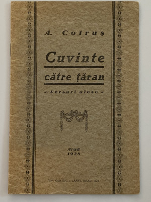 Aron Cotrus - Cuvinte catre taran 1928 foto