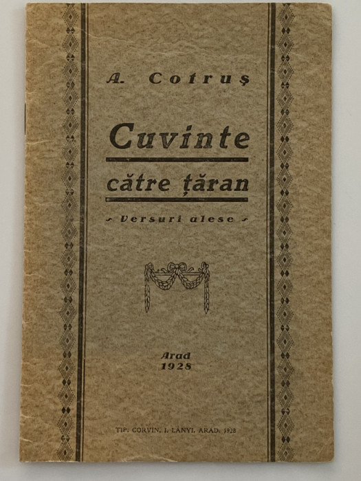 Aron Cotrus - Cuvinte catre taran 1928