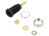 Soclu Banană Negru 4mm 32A 1kV Aurit Panou
