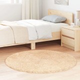 VidaXL Covor shaggy cu pom &icirc;nalt, NAVARRA, bej, 120x120 cm, poliester