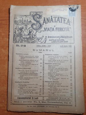 sanatatea si viata fericita 1-15 iunie 1921-sanatatea femeii,copiilor,sociala foto