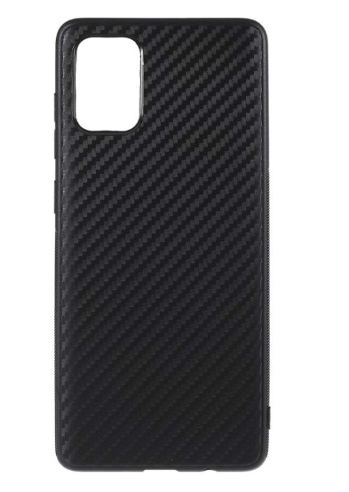 Husa pentru Samsung Galaxy A71, MyStyle Perfect Fit cu insertii de carbon, negru
