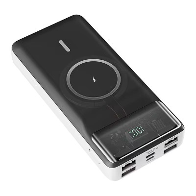 Powerbank 20000 mAh alb Konfulon M17W, 4 iesiri USB + 1 iesire Type-C PD 20W, USB 22.5W, incarcare wireless 15W foto