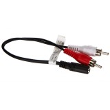 Cablu audio 0.2 m, mufa stereo de 3,5 mm (mama) la 2 x mufa RCA (tata), Goobay AVK 179-020 - RESIGILAT