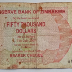Bancnota Zimbabwe - 50000 Dollars 2007