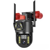 Camera Supraveghere Dubla, WIFI, 2 SIRENE ALARMA , 6MP, Ultra HD, Senzor Miscare