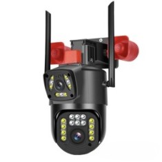 Camera Supraveghere Dubla, WIFI, 2 SIRENE ALARMA , 6MP, Ultra HD, Senzor Miscare