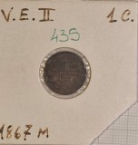 435 Italia, Italy, 1 Centesimo - Victor Emmanuel II, 1867, KM#1.1, stare buna