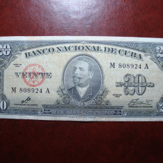 CUBA 20 PESOS 1960 SEMNATURA CHE GUEVARA