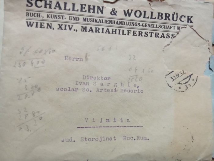 Plic cu Stampila Wien Vijnita