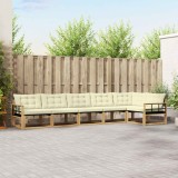 vidaXL Set de canapele de exterior cu pernă 6 pcs Alb și crem 3388736