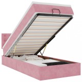 Cumpara ieftin Cadru de pat otoman cu saltea, catifea roz 90x190cm