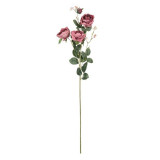 Fir floare trandafir decorativ,plastic,roz-crem,85 cm, Oem