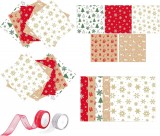 Set de 50 coli si 2 role pentru ambalaj cadouri HEMOTON, hartie/matase, multicolor, 10 m / 50 x 50 cm