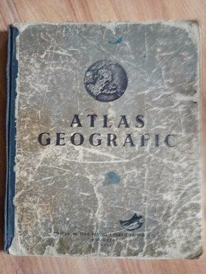 Atlas geografic 1953 Fara coperta din spate foto