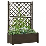 Cumpara ieftin Gossi jardiniera de gradina cu spalier, cafeniu, 100 x 43 x 142 cm pp