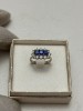 Inel Aur Alb 18K, Diamante 0.76ct, Safire 1.20ct, Vintage, Marime 53