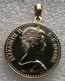 P3. Pandantiv Elizabeth II regina 7.18 gr 27 mm **