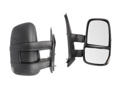 Oglinda usa exterioara Iveco Daily, 2006-2014, partea Dreapta, ajustabil manual; scurt; sticla convexa; geam cromat; cu Lucas; Cu radio, Aftermarket
