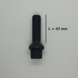 Prezon janta aliaj negru M14x1.5 43 mm pentru VW, Seat, Skoda, Audi