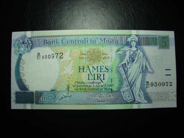MALTA 5 LIRE 1967 EXCELENTA