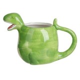 Cana decorativa ceramica verde cu model 3D dinozaur, CMCLASS