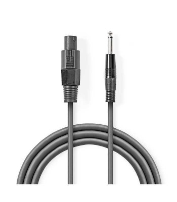 Cablu difuzor 1.5mm SPEAKON 2-pini mama - 6.35 mm tata 5m gri Nedis foto