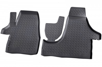 Set de 2 covorase cauciuc 3D stil tavita premium pentru VW T5, T6 din 2003 foto