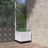 Jardiniera de gradina cu spalier, alb, 40x40x136 cm, PP GartenMobel Dekor, vidaXL