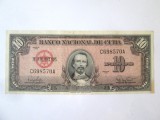 Cuba 10 Pesos 1960 aUNC cu figura lui Cespedes in centru,bancnota din imagini la cel mai mic pret