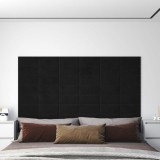 VidaXL Panouri de perete, 12 buc., negru, 30x15 cm, catifea, 0,54 m&sup2;