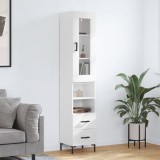 Cumpara ieftin Dulap &icirc;nalt, alb extralucios, 34,5x34x180 cm, lemn prelucrat