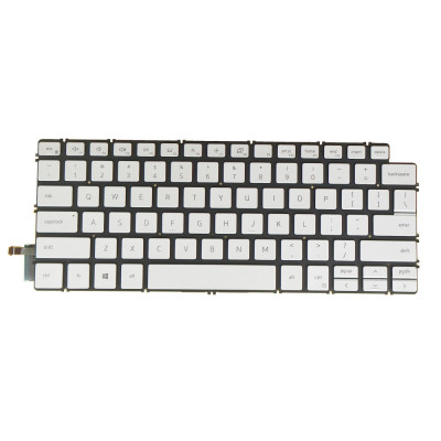 Tastatura Laptop 2in1, Dell, Inspiron 13 7390, 7391, (an 2021), iluminata, argintie, layout US foto