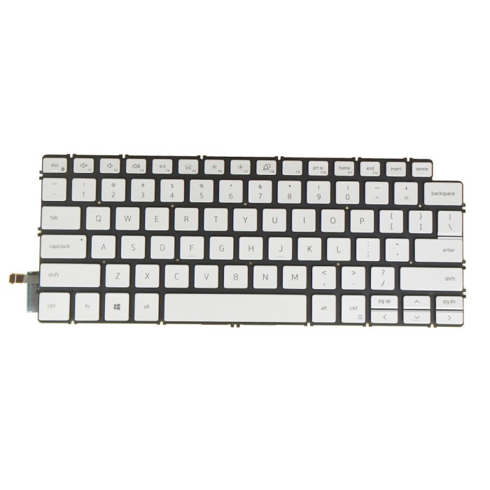 Tastatura Laptop, Dell, Inspiron 5300, 5301, 5390, 5391, 5406, 5490, 5493, 5494, (an 2021), iluminata, argintie, layout US