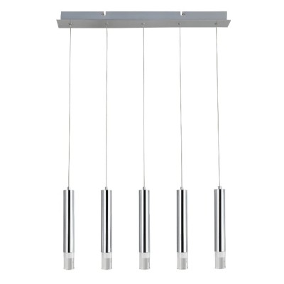 Lustra Pendul cilindric GoodHome Rossak, argintiu, lumina neutra 4000 K, IP20 foto