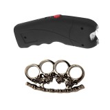 Electrosoc TW 309, 2.5 mil V, 12 cm + Box Craniu Argintiu Ideallstore, Autoaparare, Set cu Husa si Cablu Incarcare