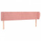 Tăblie de pat cu aripioare roz 183x23x78/88 cm catifea