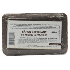 Sapun exfoliant cu miere si vanilie, 200 g, Apidava