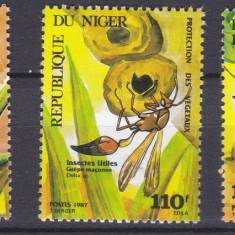 DB1 Niger 1987 Fauna Africana Insecte 3 v. MNH