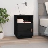 Noptiera Gossi Neagra, Lemn Masiv Pin, 40x34x55 cm, 2 Compartimente, Usa Flexibila